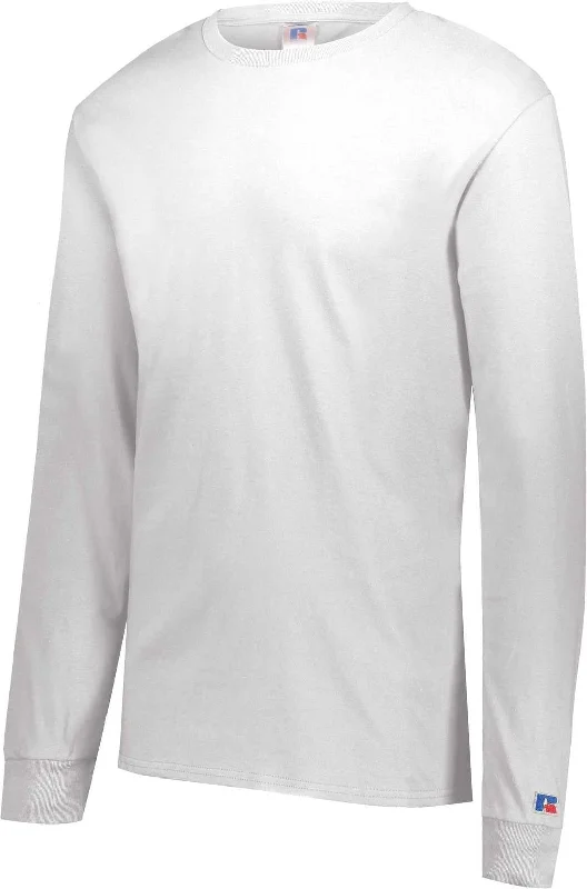 Russell 600LS Cotton Classic Long Sleeve Tee - White