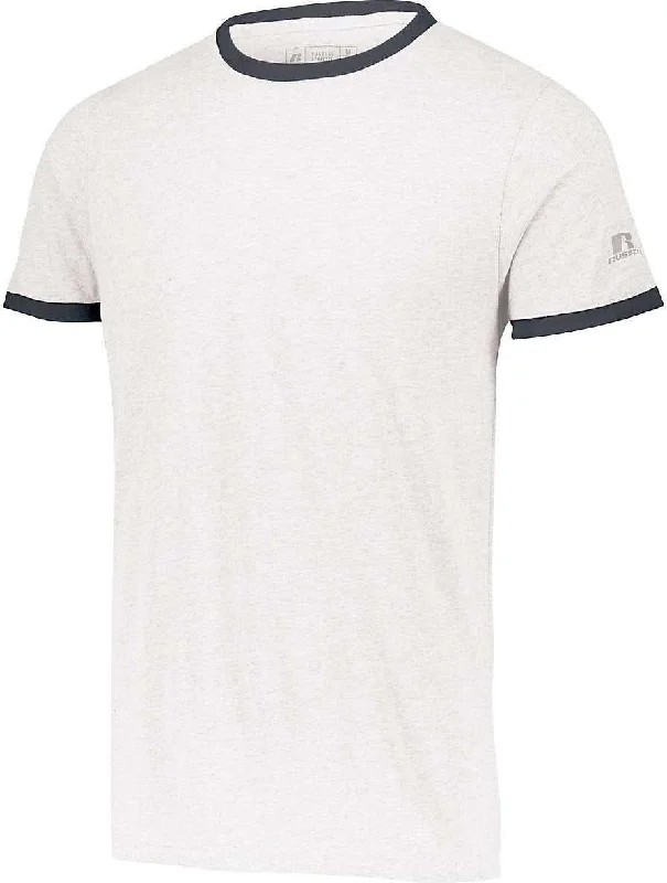 Russell 64RTTM Essential Ringer Tee - White Black Heather