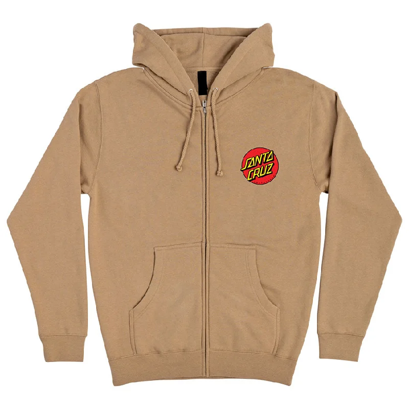 Santa Cruz Classic Dot Zip Hooded Heavyweight Sweatshirt Sandstone