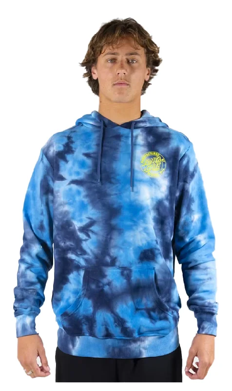 Santa Cruz Ringed Dot Mono Tie Dye Mens Hoodie Blue/ Tie Dye Blue/Tie Dye