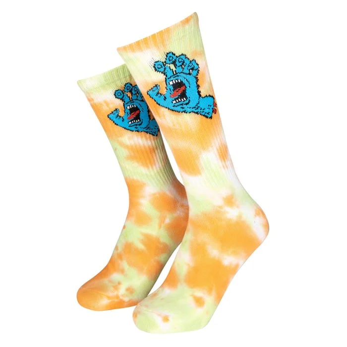 Santa Cruz Screaming Hand Tie Dye Socks - Washed Apricot