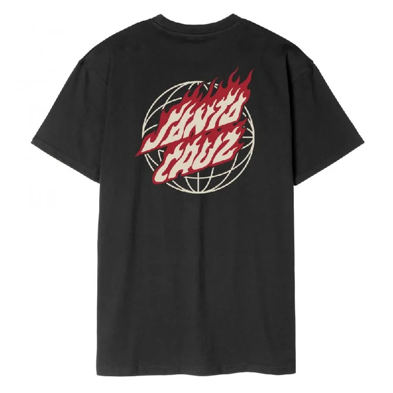 Santa Cruz T-Shirt Global Flame Dot - Black