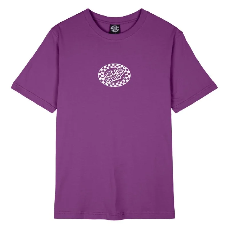 Santa Cruz Womens T-Shirt Check Oval Mono Front T-Shirt - Grape