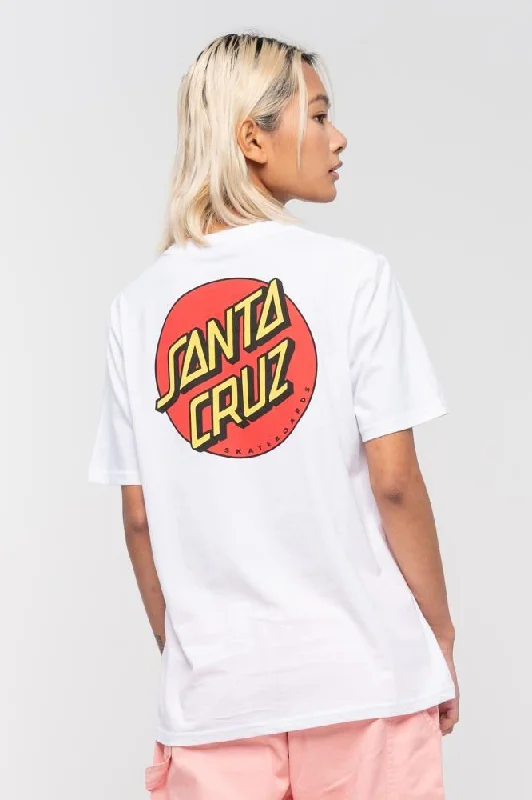 Santa Cruz Womens T-Shirt Classic Dot Chest T-Shirt - White