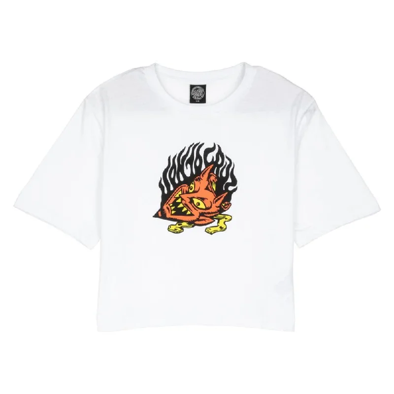 Santa Cruz Womens T-Shirt Delfino Devil Mask Front - White