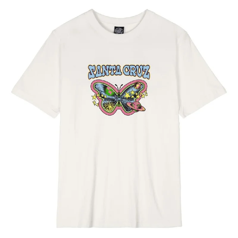 Santa Cruz Womens T-Shirt Galactic Butterfly - Optic White