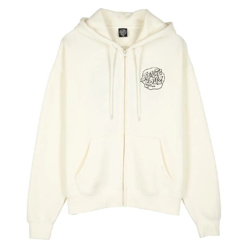 Santa Cruz Womens Zip Hood Fever Dream Mono Dot - Off White