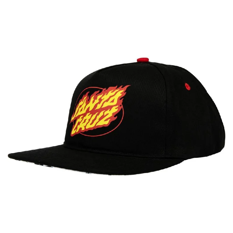 Santa Cruz Youth Cap Youth True Oval Flame Dot Black - O/S