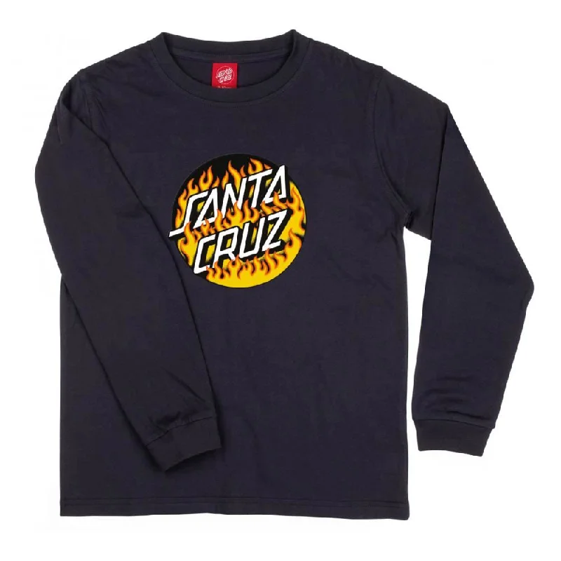 Santa Cruz Youth L/S T-Shirt Youth Blaze Dot LS T-Shirt - Black