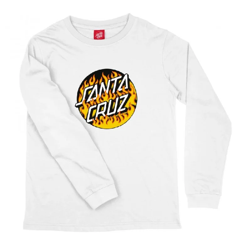 Santa Cruz Youth L/S T-Shirt Youth Blaze Dot LS T-Shirt - White