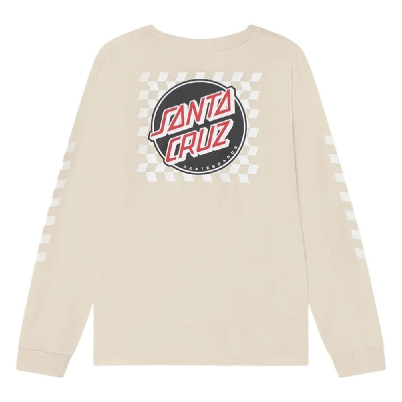 Santa Cruz Youth L/S T-Shirt Youth Optical Check LS T-Shirt - Off White