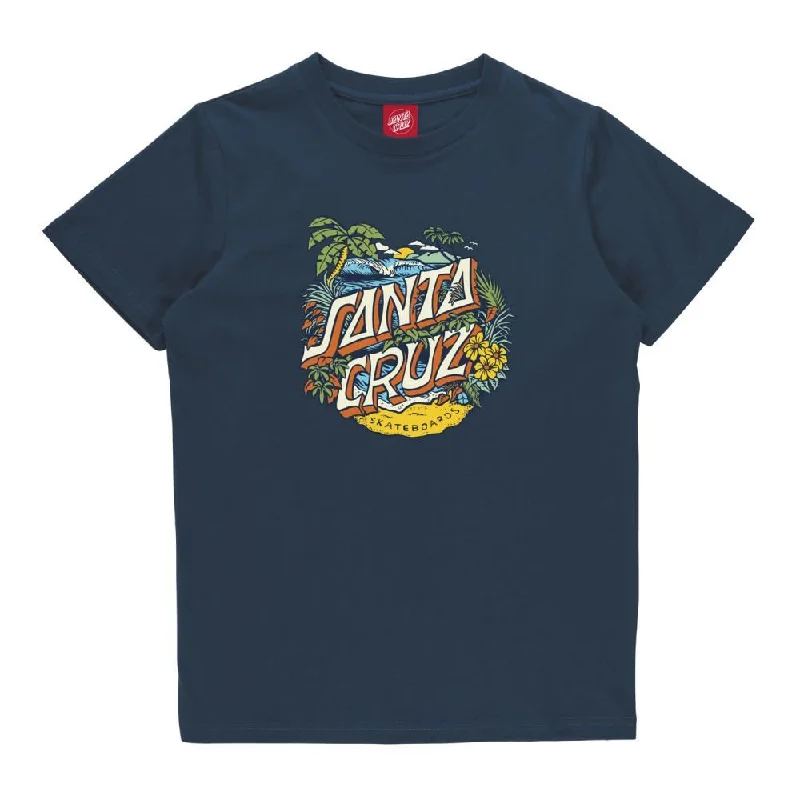 Santa Cruz Youth T-Shirt Youth Aloha Dot Front - Tidal Teal