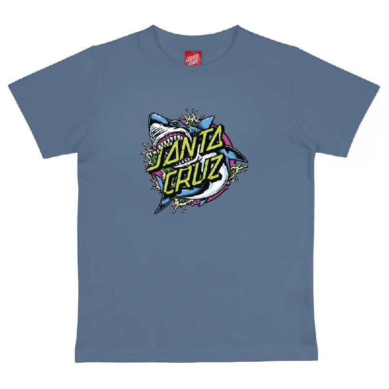 Santa Cruz Youth T-Shirt Youth Shark Dot Front - Dusty Blue