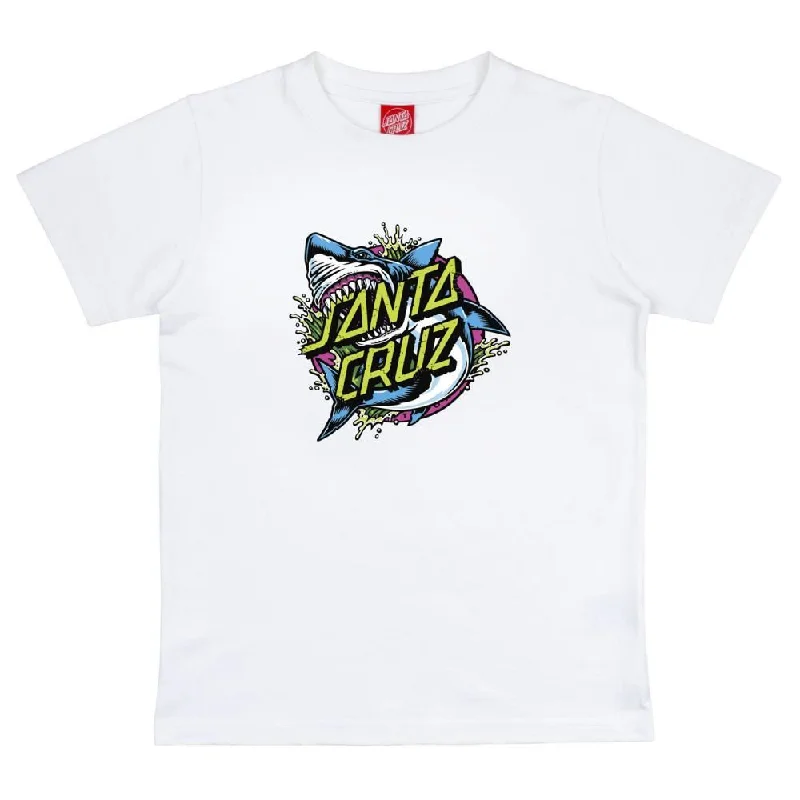 Santa Cruz Youth T-Shirt Youth Shark Dot Front - White