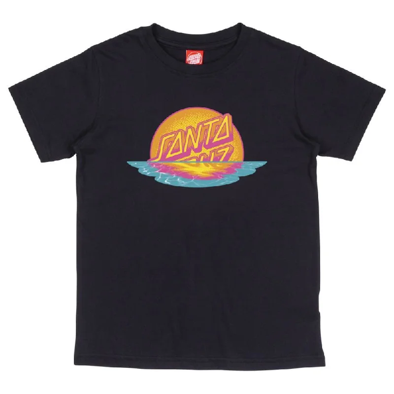 Santa Cruz Youth T-Shirt Youth Sunrise Dot Front - Black