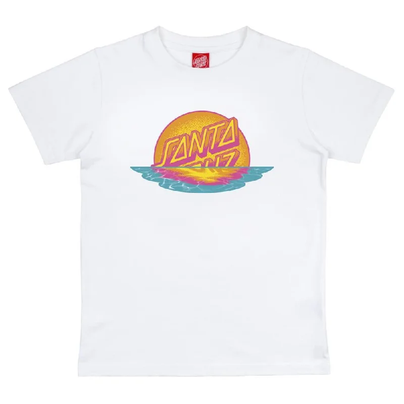 Santa Cruz Youth T-Shirt Youth Sunrise Dot Front - White