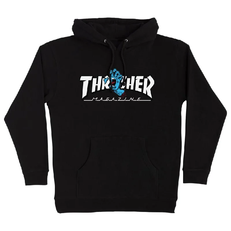 SCR x Thrasher Hoody Thrasher Screaming Logo - Black