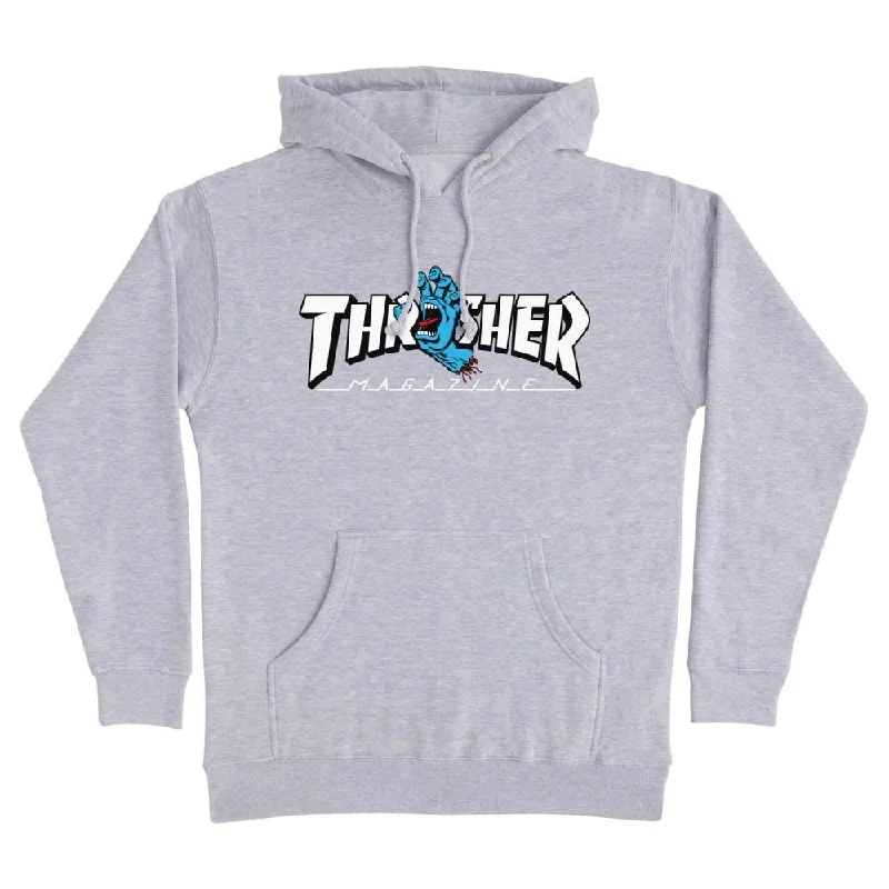 SCR x Thrasher Hoody Thrasher Screaming Logo - Grey Heather