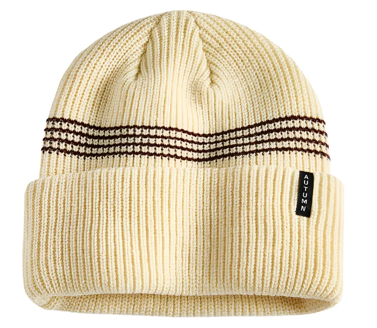 Select Mini Stripe Beanie | Natural Burgundy