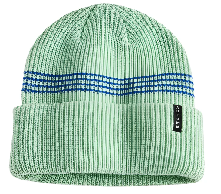 Select Mini Stripe Beanie | Quiet Green