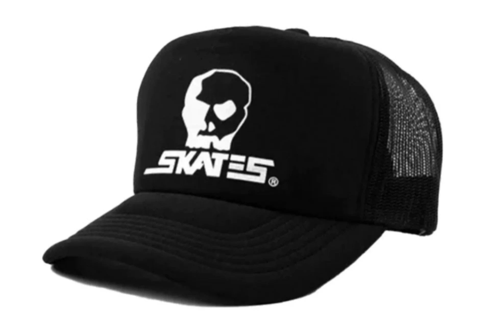 Skull Logo Mesh Snapback | Black White