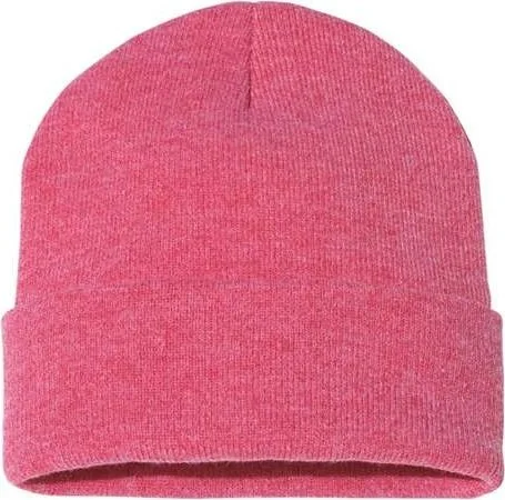 Sportsman SP12 Solid 12" Cuffed Beanie - Heather Red