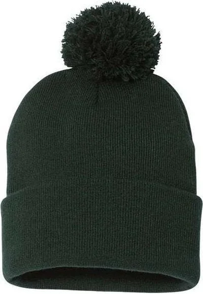 Sportsman SP15 Pom-Pom 12" Knit Beanie - Forest