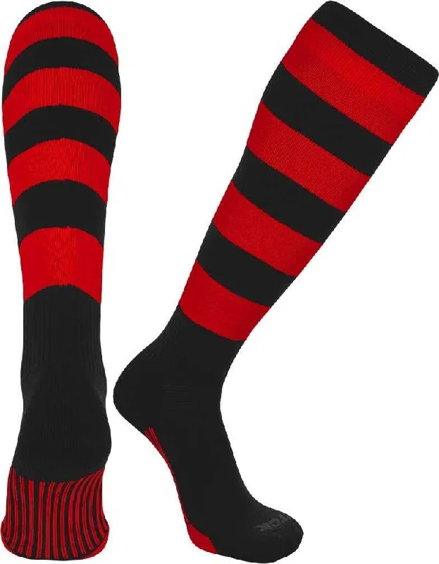 TCK Ace Knee High Socks - Black Scarlet