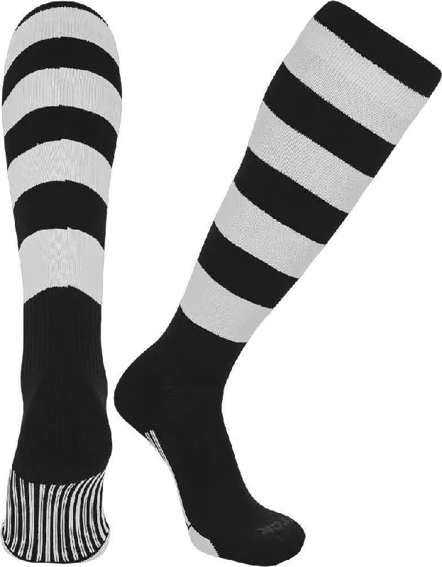 TCK Ace Knee High Socks - Black White