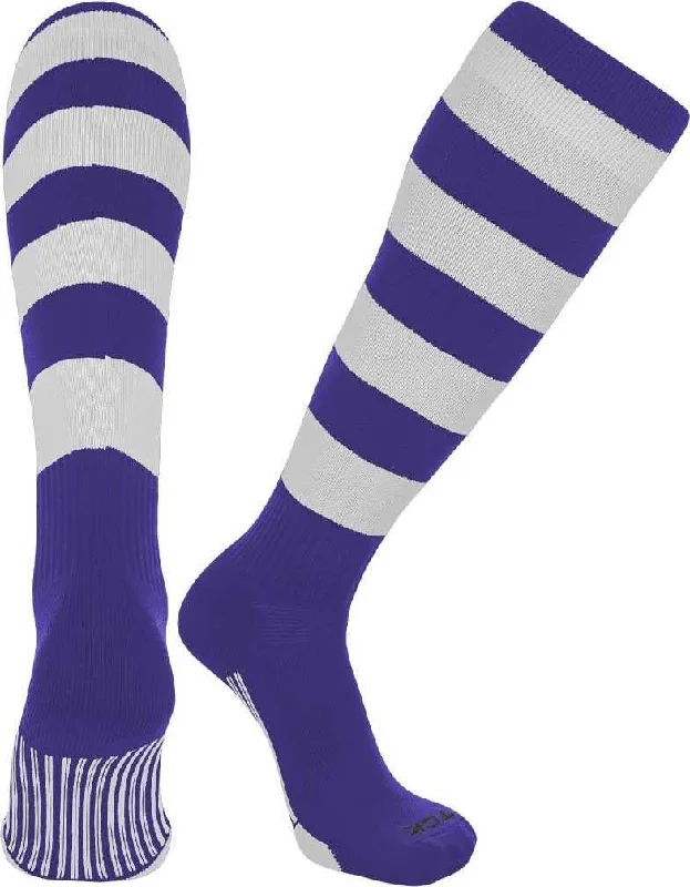 TCK Ace Knee High Socks - Purple White