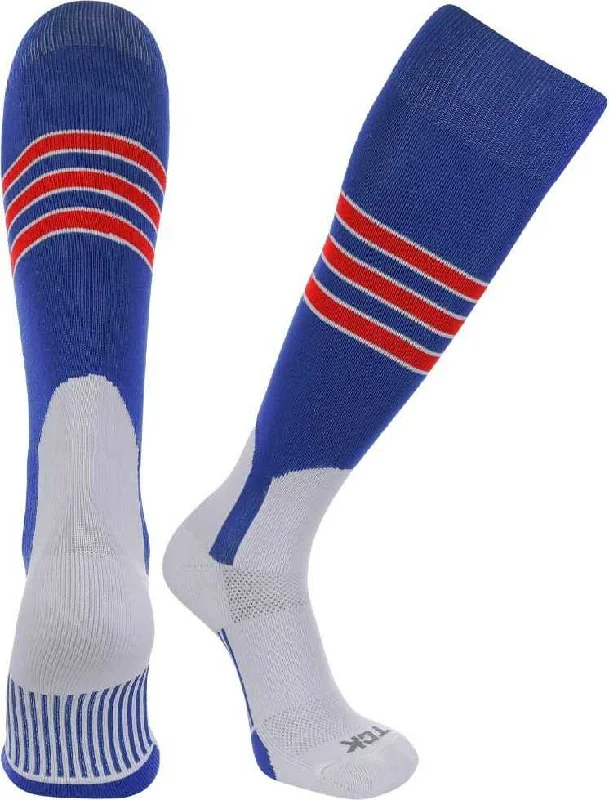 TCK Dugout Knee High Stirrup Socks - Royal White Scarlet