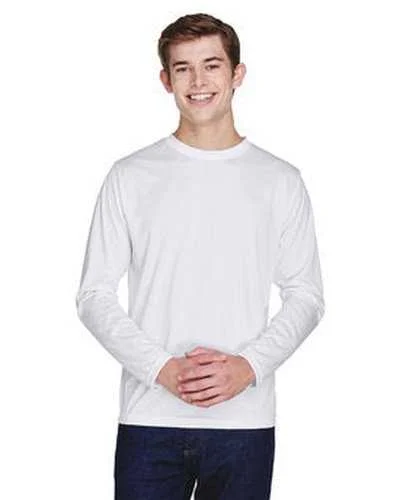 Team 365 TT11L Men's Zone Performance Long-Sleeve T-Shirt - White