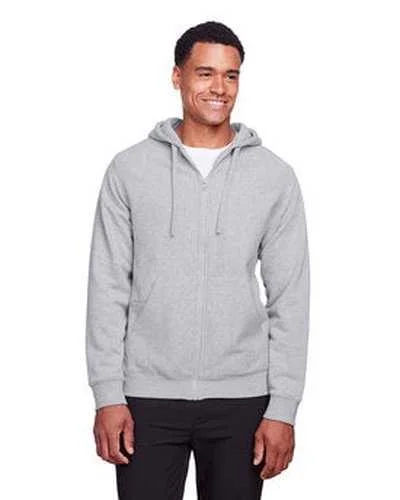 Team 365 TT95 Men's Zone Hydrosport Heavyweight Full-Zip Hooded Sweatshirt - Athletic Heather