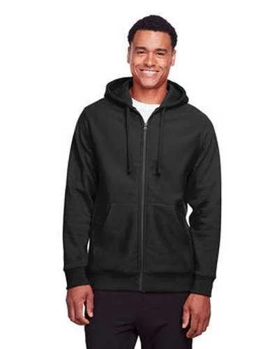 Team 365 TT95 Men's Zone Hydrosport Heavyweight Full-Zip Hooded Sweatshirt - Black