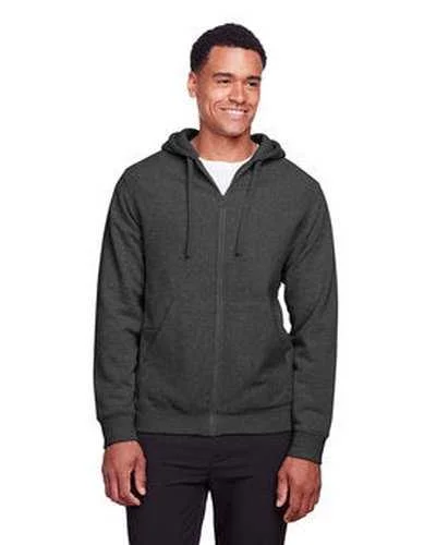 Team 365 TT95 Men's Zone Hydrosport Heavyweight Full-Zip Hooded Sweatshirt - Dark Gray Heathr