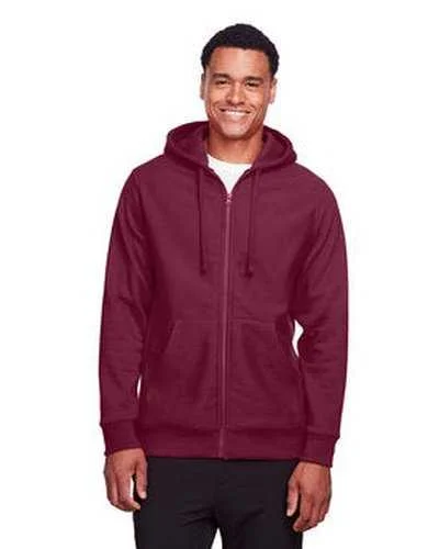 Team 365 TT95 Men's Zone Hydrosport Heavyweight Full-Zip Hooded Sweatshirt - Sportdark Maroon