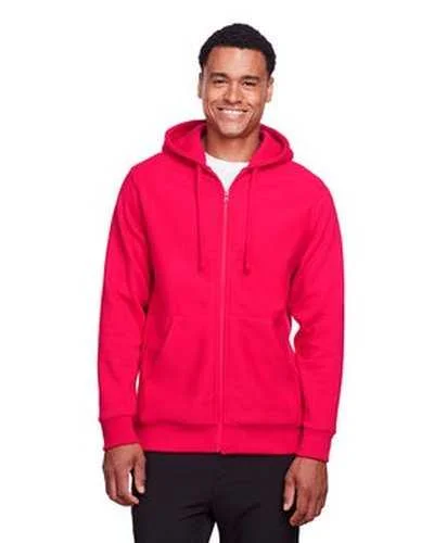 Team 365 TT95 Men's Zone Hydrosport Heavyweight Full-Zip Hooded Sweatshirt - Sport Red