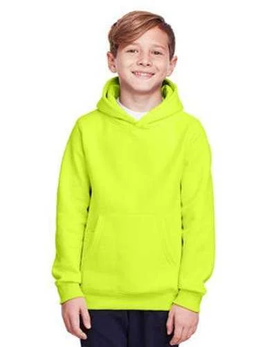 Team 365 TT96Y Youth Zone Hydrosport Heavyweight Pullover Hooded Sweatshirt - Safety Yellow