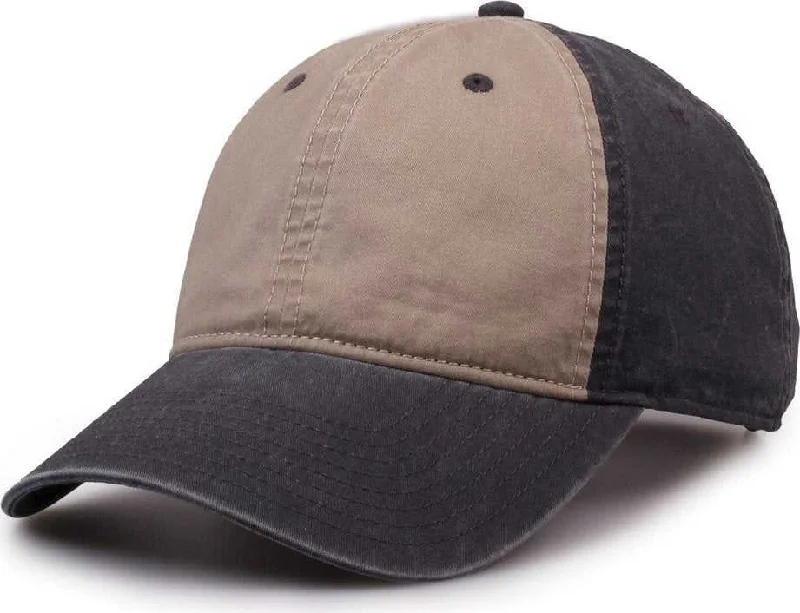 The Game GB516 Twill Color Block Cap - Khaki Graphite