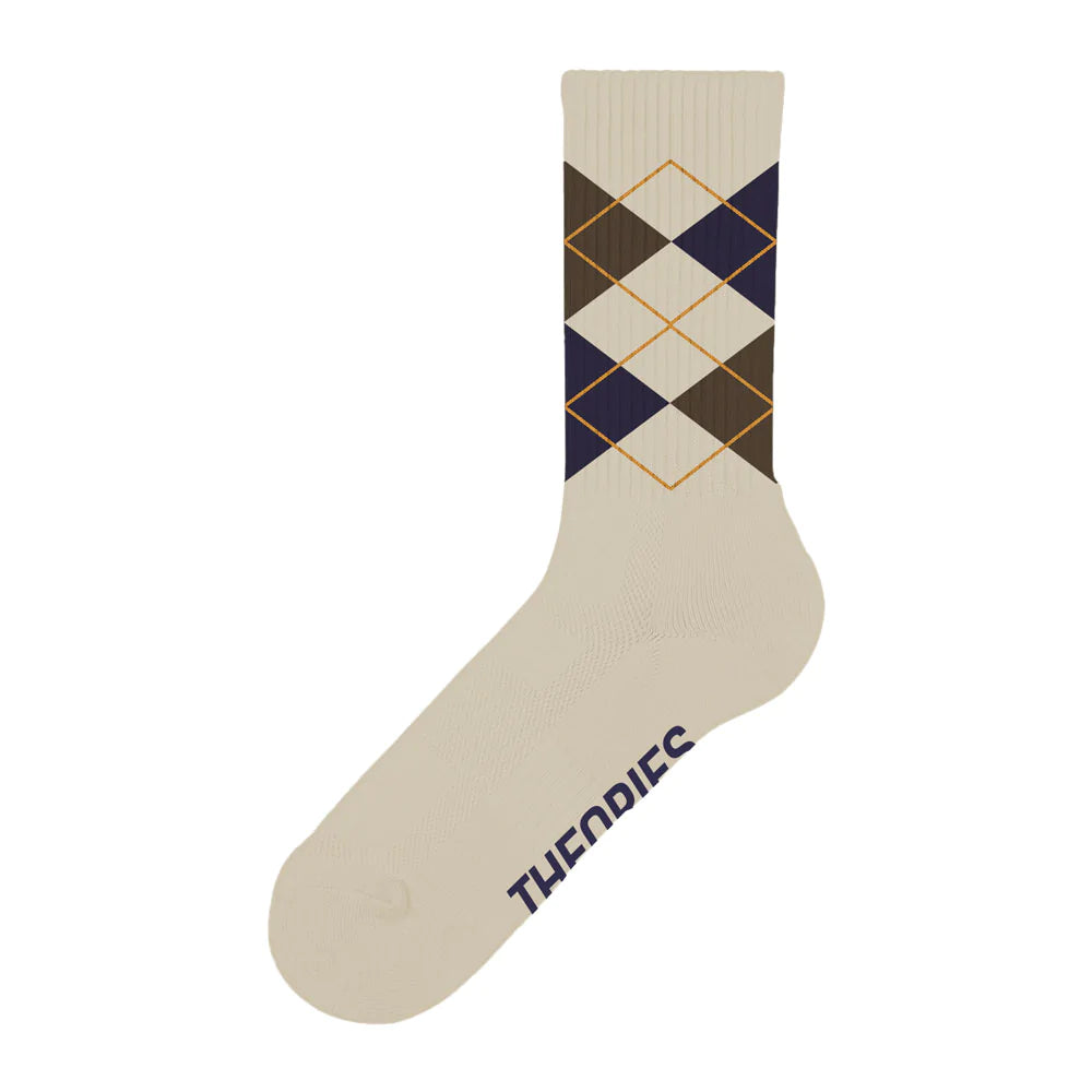 Theories Stamp Argyle Sock Beige