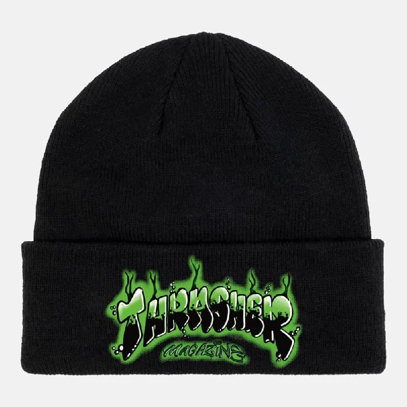 Thrasher Beanie Airbrush Patch Black - O/S