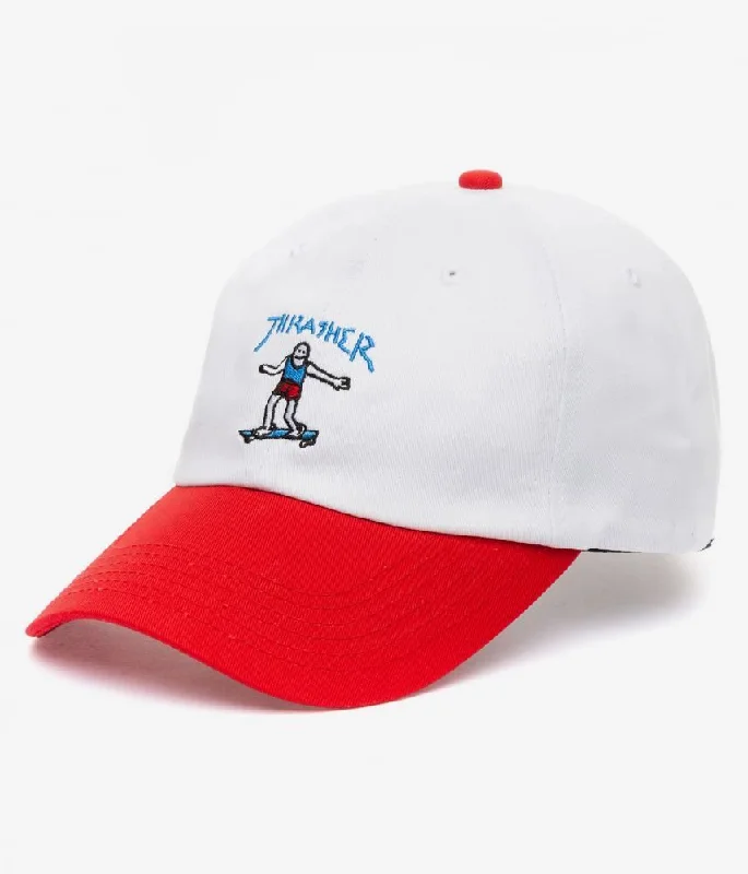 Thrasher Cap Gonz Old Timer Hat - White / Red