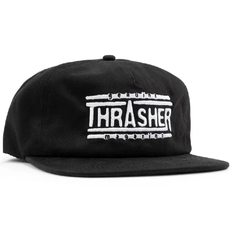 Thrasher Cap Snapback Genuine Logo - Black