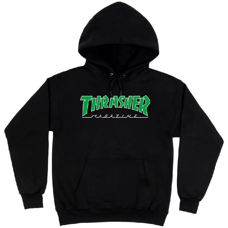 Thrasher Hoody Outlined - Black / Green