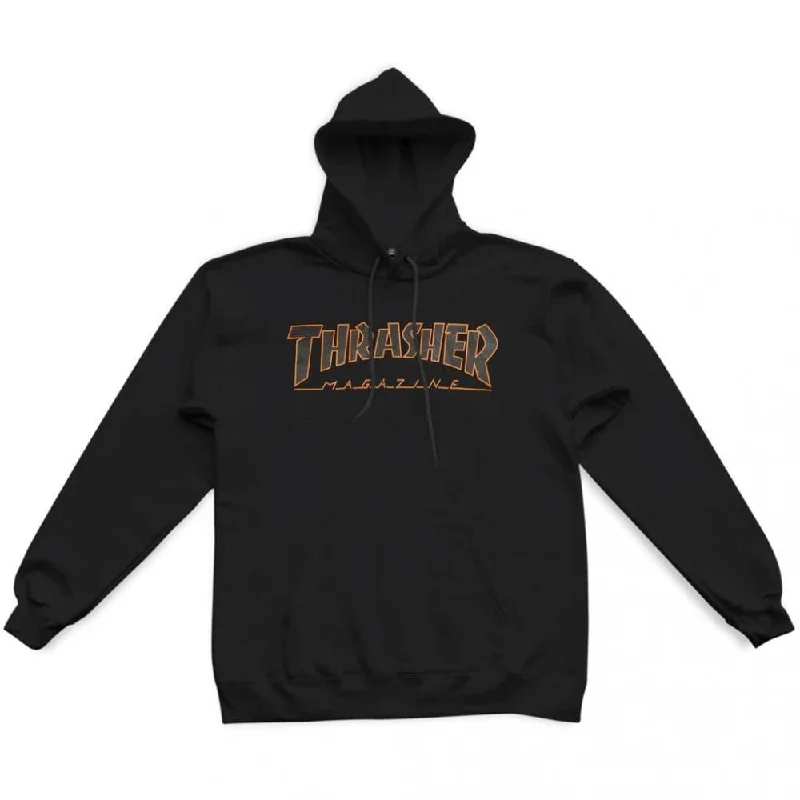 Thrasher Hoody Outlined Hood - Black / Orange