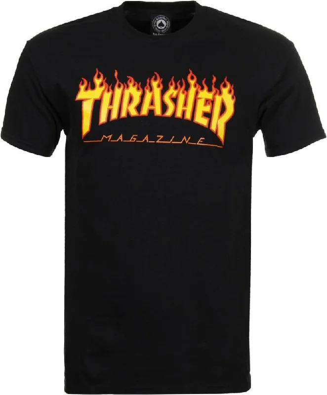 Thrasher T-Shirt Flame Logo - Black