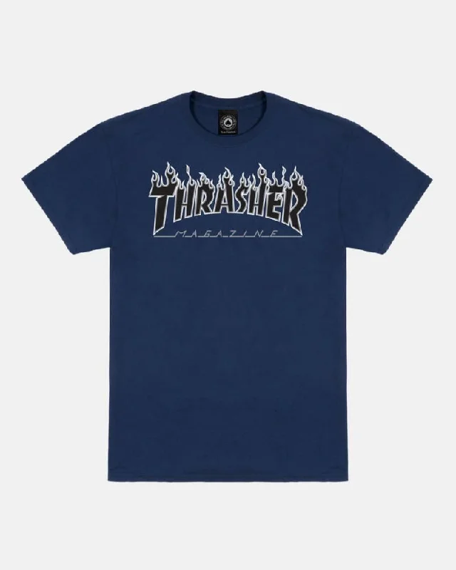 Thrasher T-Shirt Flame - Navy / Black