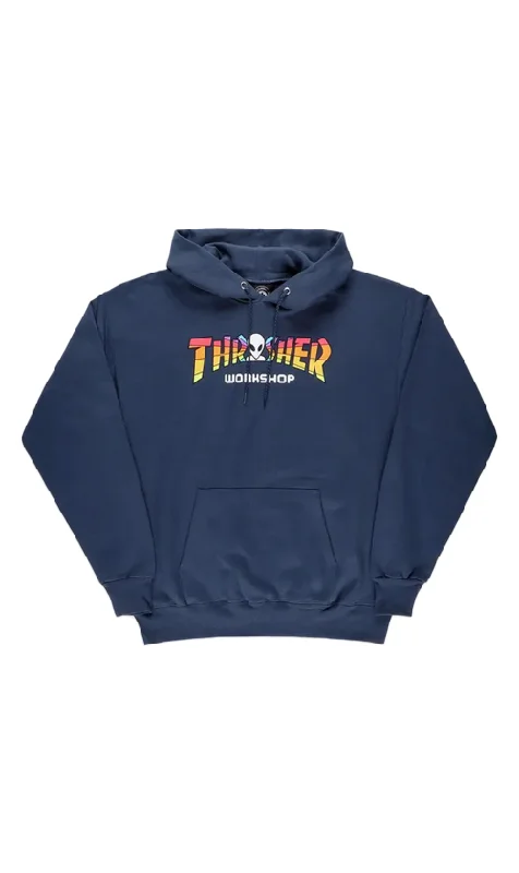 Thrasher x Alien Workshop Collaboration Hoodie Navy