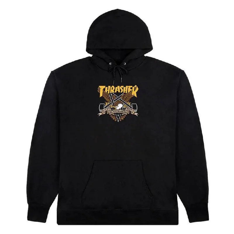 Thrasher X Antihero Hoodie Eaglegram - Black