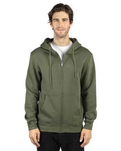 Threadfast Apparel 320Z Unisex ULIGHTimate Fleece Full-Zip Hooded Sweatshirt - Army